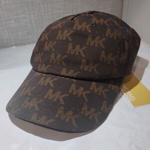 MICHAEL KORS Women's Cap CLASSIC MK SIGNATURE Brown Adjust Fit BRAND-NEW w/tags